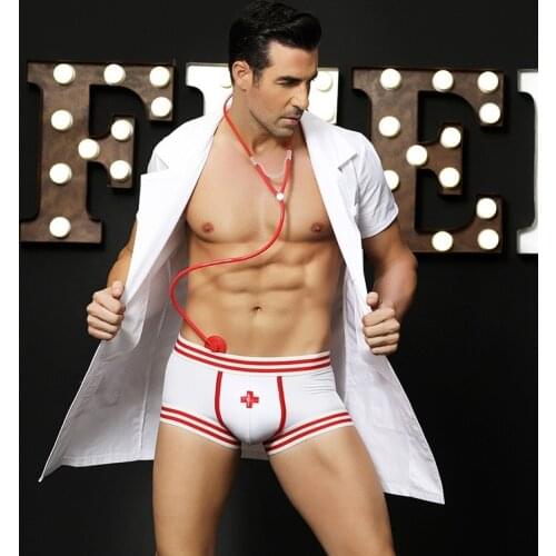 Sexy Lingerie For Men Fashion Sexy Doctor Costumes White Role-playing Costume For Party Hot Erotic Doctor Man Halloween