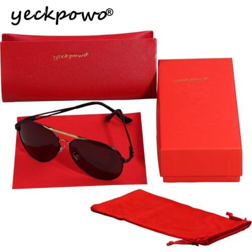 Yeckpowo sunglasses men polarized sunglasses women UV400 vintage sun glasses case with high design eyewear driving traveling