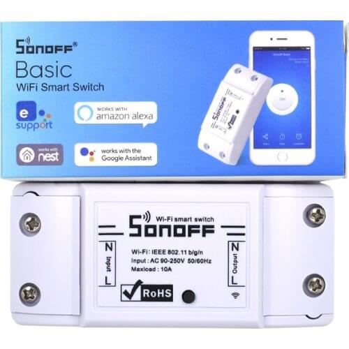 Sonoff Basic Wifi Switch DIY Wireless Remote Domotica Light Smart Home Automation Relay Module Controller Work with Alexa
