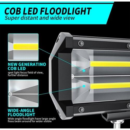 2pcs LED Car Work Light 12V 24V 72W Work Fog Lamp For Offroad 4x4 Suv Atv Truck Fire Truck Agricultural Vehicle Searchligh 48LED