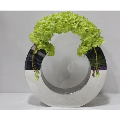 U Shape Stainless Steel Vase Metal Flower Vase L30*w6*h24cm Gold/silver