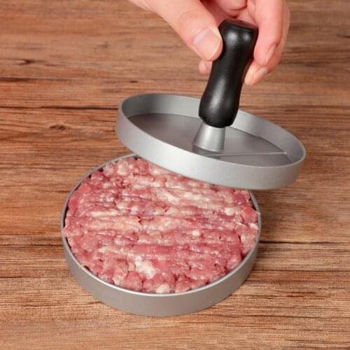 Round Shape Hamburger Press Aluminum Alloy + ABS Hamburger Meat Beef Grill Burger Press Patty Maker Mold Kitchen Meat Tools