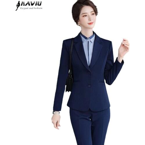 Business Pants Suit Women New Fashion Temperament Long Sleeve Slim Blazer and Trousers Office Lady Formal Interview Work Wear