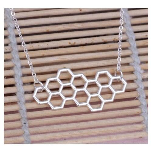 12pcs/lot fashion necklaces for women and men,honeycomb pendant necklace Science students necklace