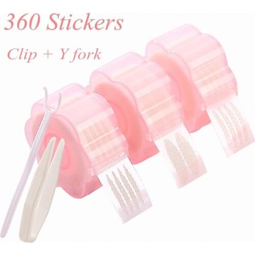 360Pcs/box Big Eyes Make Up Eyelid Sticker Double Eyelid Tape Fold Self Adhesive Stickers S/L Makeup Clear Beige Invisible