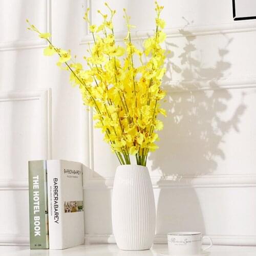 5pcs 95cm Yellow Winter Jasmine Artificial Flowers Fake Flower Branch for Wedding Home Office Party Hotel Wedding Bride Decor