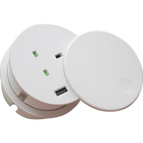 British Plug Electrical Sockets With UK Power Outlet and USB(A+C) Port For Furniture Office Home Worktop Black/White Option