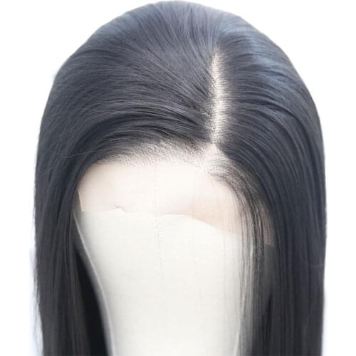Bombshell Black Pink White Synthetic Lace Front Wig Glueless Straight Heat Resistant Fiber Hair Natural Hairline For Women Wigs