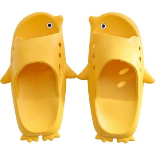 Children Kids Girls Boys Home Slippers Cartoon Cute Penguin Shape Floor Family Shoes Beach Sandals Teenager Bathroom Slippers