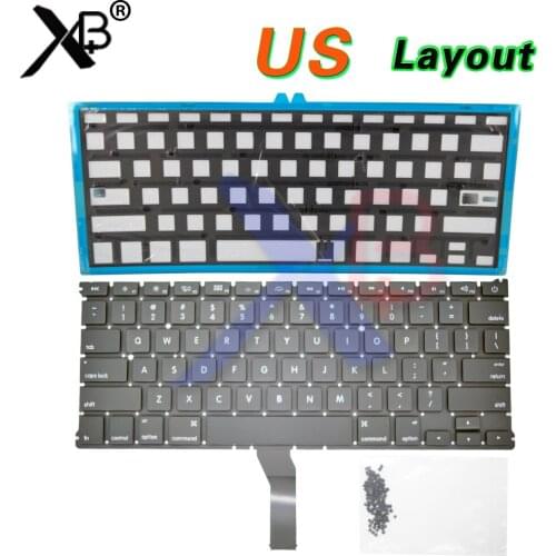 For MacBook Air 13.3" A1369 A1466 US standard keyboard/Backlight Backlit+100pcs keyboard screws 2010-2017 Years