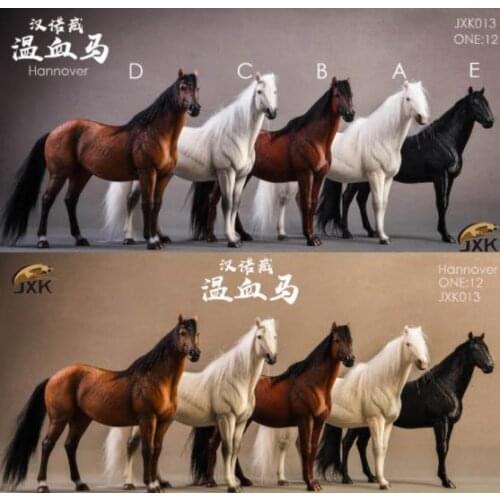 1/12 Scale JXK013 Hannover Horse Warmblood Anime Statue Palm Figure Toys W/Harness Fit 6'' Figure doll
