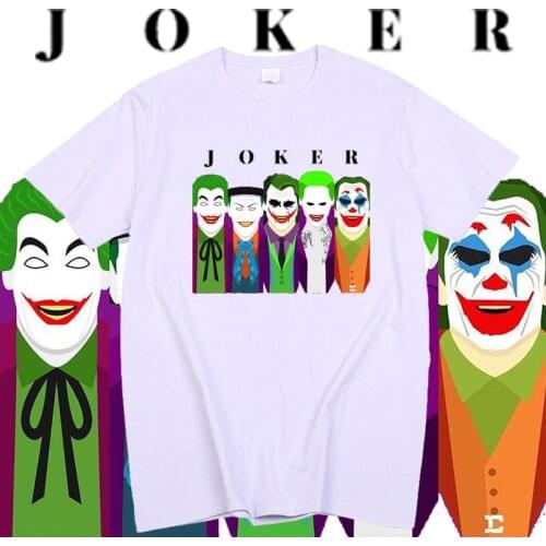 Hip Hop Joker TShirt Men Streetwear Short Sleeve Funn Halloween Holiday Gift Hombre Short-sleev Classic Movie Villain Print Tops