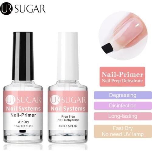 UR SURGAR 15ML Nail Prep Dehydrator And Nail-Primering Set Free Grinding Nail Art No Need Of UV LED Lamp Gel Nail Polish Tools