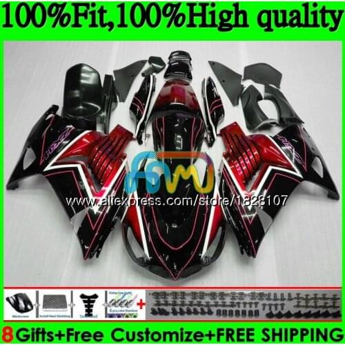 Injection For KAWASAKI ZX 14R ZX14R 06 07 08 09 10 11 21BS.48 ZZR1400 ZX-14R 2006 2007 Red black hot 2008 2009 2010 2011 Fairing