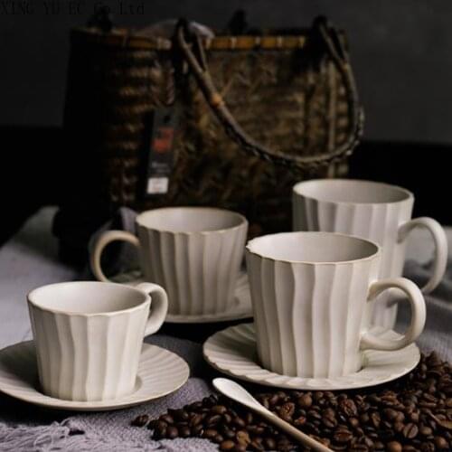 Japanese Style 180ml Coffee Cup Creative Exquisite Home Ceramic Retro Breakfast Cup Simple Living Room Decoration Tea Cup