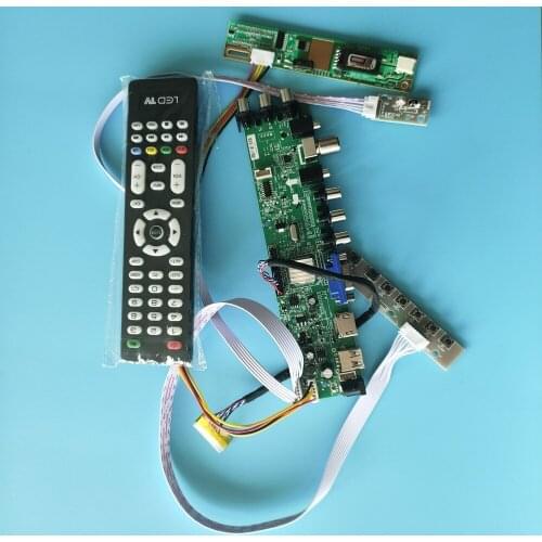 Kit For B154EW04 V7/B154EW04 V8 TV VGA USB AV 1 CCFL LCD Digital HDMI Panel Controller board DVB-T2 DVB-T 1280X800 remote 15.4"