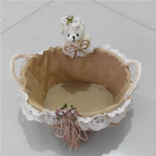 Receiving Basket Cloth Art Receiving Basket Hanging Storage Basket Miscellaneous Basket Size Rattan Knitted Fabric Art La