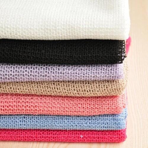 Summer Skirt Clothes Lace Material Colorful Dress Sequin Grid Hollow Breathable Mesh Clothes Cloth Fabric S0115L