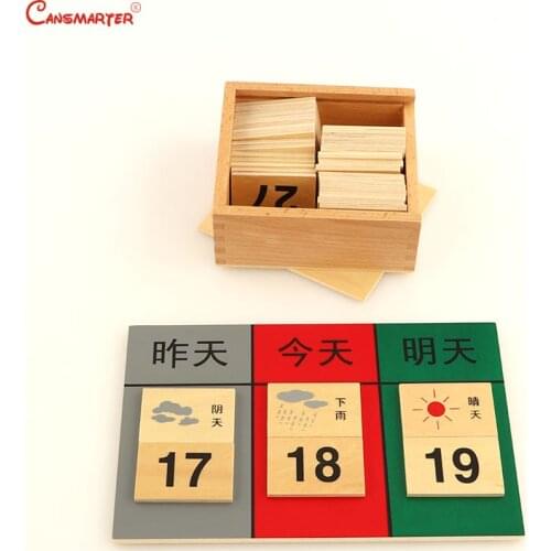 Montessori Yesterday Today Tomorrow Date Study Exercise Montessori Daily Weather Calendar Toys Teaching Preschool for Kids