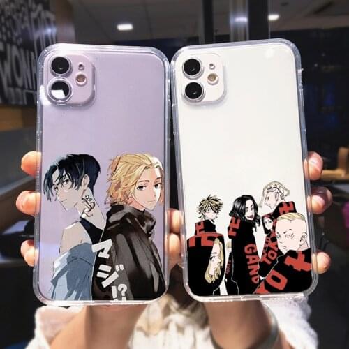 Anime Tokyo Revengers Phone Case for Iphone 11 12 Pro Max Mini XS 8 7 6 6S Plus X SE 2020 XR Soft TPU Silcone Transparent Cover