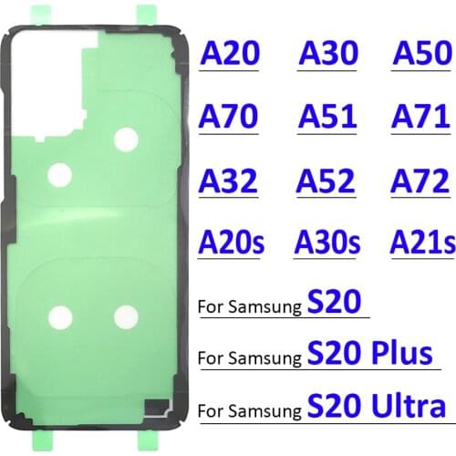 2Pcs/Lot, Adhesive Sticker Back Housing Battery Cover For Samsung S20 Plus A10 A20 A30 A50 A60 A70 S20 Ultra Replacement Part