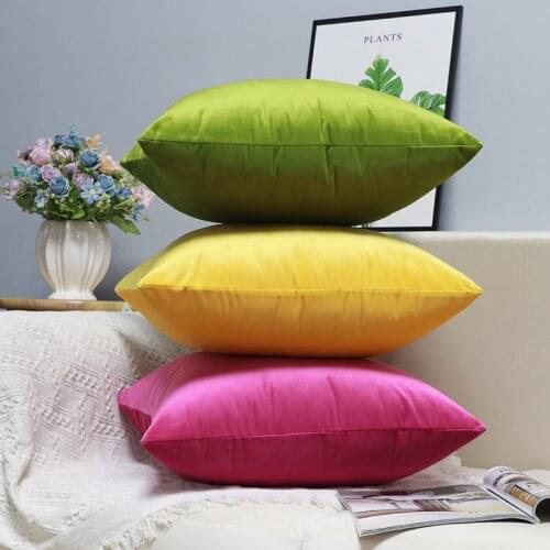 Solid Red Yellow Blue Cushion Sofa Decorative Green Pillows for Living Room Car Decoration 45x45 Home Decor