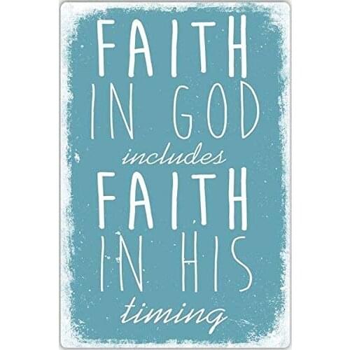 Nobrand Faith in God Retro Metal Tin Signs Vintage Plate Wall Art Wall Decor Home Club Bar Signs 12x8inch A01