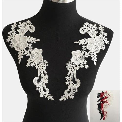 New arrive Polyester Embroidery Applique Lace Collar DIY Hollow out Sewing Lace Fabric Neckline Clothing Accessories Supplies