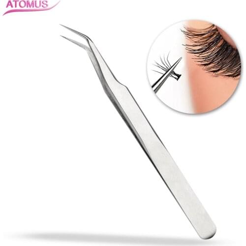 Tweezers Fake Eyelash Precision Curved Straight Grafting Professional Eyelashes For Extension Stainless Steel Makeup Tools