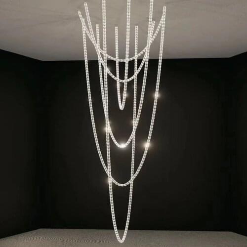 Postmodern minimalist crystal chandelier hotel sales department model room LED crystal combination chandelier