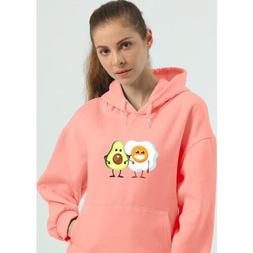 Casual Avocado Hoodies Women Brand Long Sleeve Cotton Hooded Violet Sweatshirt Hoodie Coat Casual Pullovers Oversize Streetwear