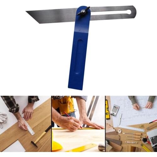 200/250/300mm Adjustable Sliding Bevel Stainless Steel Woodworking Gauge Tool Oblique Angle Ruler with Plastic Handle