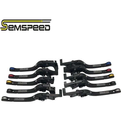 SEMSPEED New with Logo Foldable Folded Brake Lever Fit For Yamaha FJR 1300 2003 Folding Brake Clutch Levers with Decorative Tail