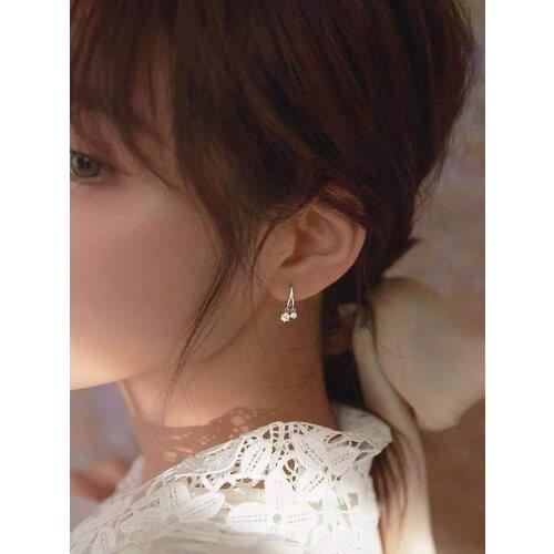 925 sterling silver jewelry with double rhinestone tassel personality light luxury retro snowflake earrings for women birthday