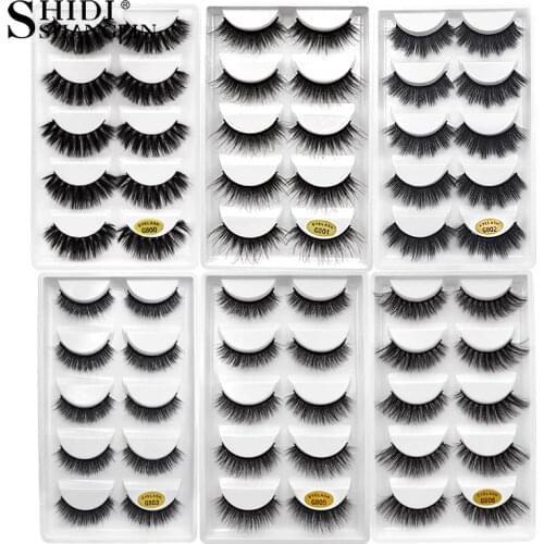 SHIDISHANGPIN 5 pairs mink eyelashes 1box 3d mink lashes natural long false eyelashes handmade makeup eyelash extension cilios