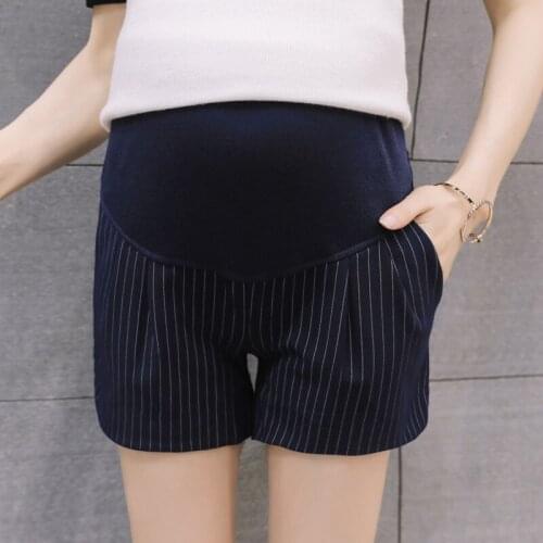 Maternity Shorts Elastic Waist Belly Thin Strip Shorts Clothes for Pregnant Women Hot Casual Pregnancy Clothing Summer Fashion