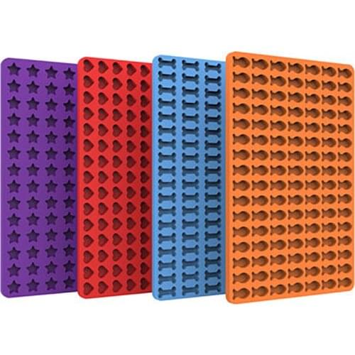 Dog Pet Treats Silicone Pans Pentagonal Heart Shaped Fish Bone Dog Biscuit Snack Molds Non-stick Mini Mats Kitchen Baking Tools