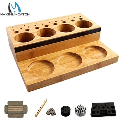 Maximumcatch Fly Tying Tool Station EVA Foam/Plastic/Wood Tools Organizer With Tying Tools Combo