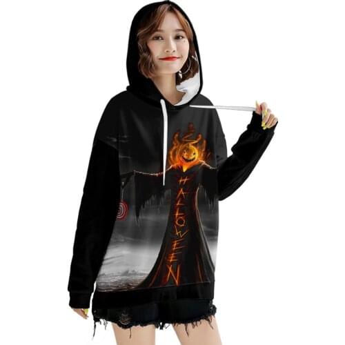 Hoodie Women Halloween Print Shirt Long Sleeve Sweatshirt Loose Pullover Tops Blouse Plus Size Women Clothing Polerones De Mujer