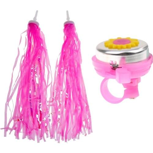 MagiDeal Bicycle Cycle Kids Children Boys Girls Bike Bell Horn + Streamers Tassels Bike Handlebar Streamers