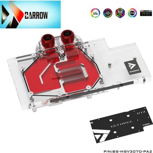Barrow GPU water block for MSI RTX 3070) 3x / 2X OC full cover, 5V, with backplate, BS-MSV3070-PA2 cooler