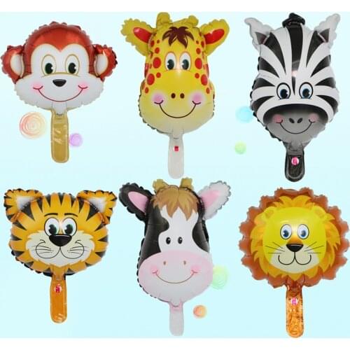 Cartoon animal balloon childrens toy balloon forest party monkey head lion tiger can float empty decorative aluminum balloon