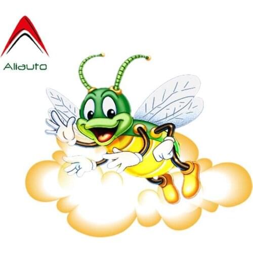 Aliauto Funny Car Sticker The Bees Sit On The Clouds Decal Accessories PVC for Volkswagen Polo Ford BMW Audi Toyota,14cm*11cm