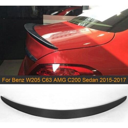 Carbon Fiber Car Rear Trunk Lip Spoiler Wing for Mercedes Benz W205 C63 AMG C180 C200 C250 Sedan 4D 2015-2017 Rear Wing Spoiler
