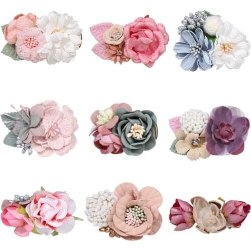 Chiffon Flowers Hairpins Artificial Flower Barrettes Boho Style Girls Hair Clips Hair Accessories Wedding Favor Party Supplies
