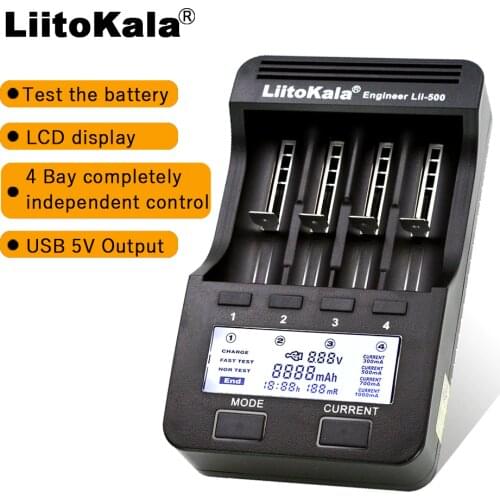 Liitokala Lii-500/Lii402/Lii-202/Lii-100/1.2V/3.7V 18650/26650/18350/16340/18500/AA/AAA NiMH lithium battery Charger 5V 2A plug