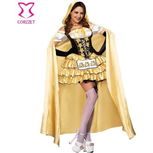Yellow Garden Girl Dirndl Dress Oktoberfest Outfit German Beer Maid Uniform Sexy Goldilocks Costume Halloween Costumes For Women