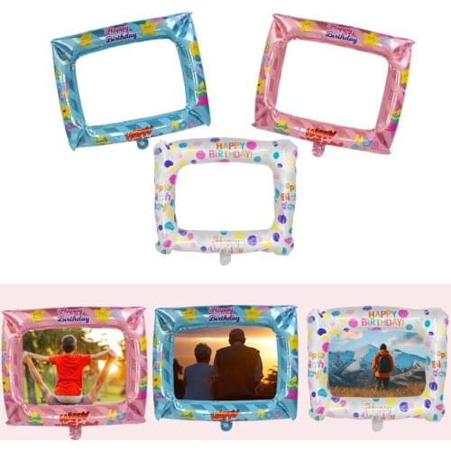 1Pcs Birthday Photo Booth Photo props Balloon Photo Frame Foil Balloons Graduation Party Decorations Happy Birthday