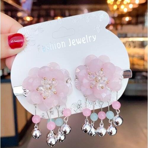 2pcs/set Luxury Shining Crystal Flower Alloy Hairpin Women Girls Sweet Barrettes Hair Clips Headband Fashion Hair Accessories