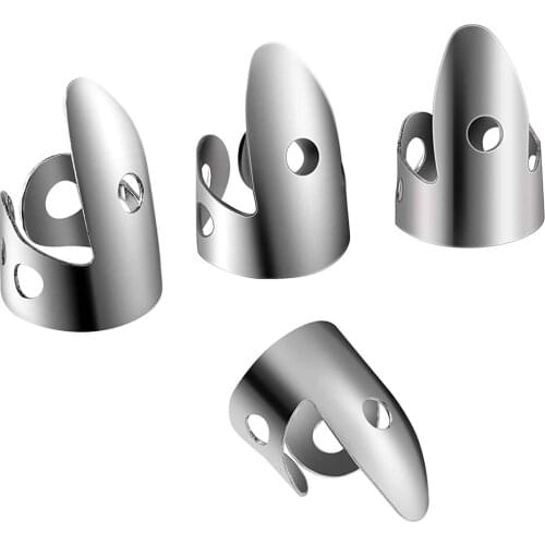 4Pcs Metal Adjustable Thumb Finger Guitar Picks for Acoustic Guitar Banjo Ukulele